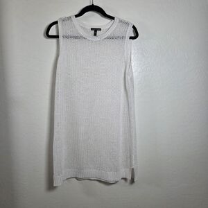 Eileen Fisher White Open-Knit Sweater